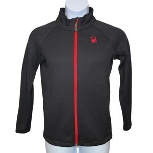 Spyder Womens Black Fleece Zip Up Jacket Sz L Red Logo Outdoors Gorpcore  Layers